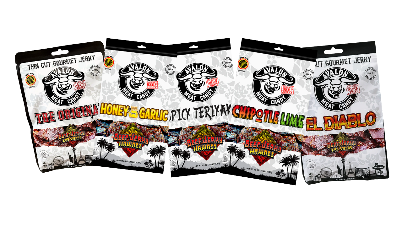 5-Pack Angus Beef Jerky – 2.5oz Each – Original, Honey Garlic, Teriyaki, Chipotle Lime, El Diablo – Bold Flavors, High Protein, Spicy & Sweet Variety Pack