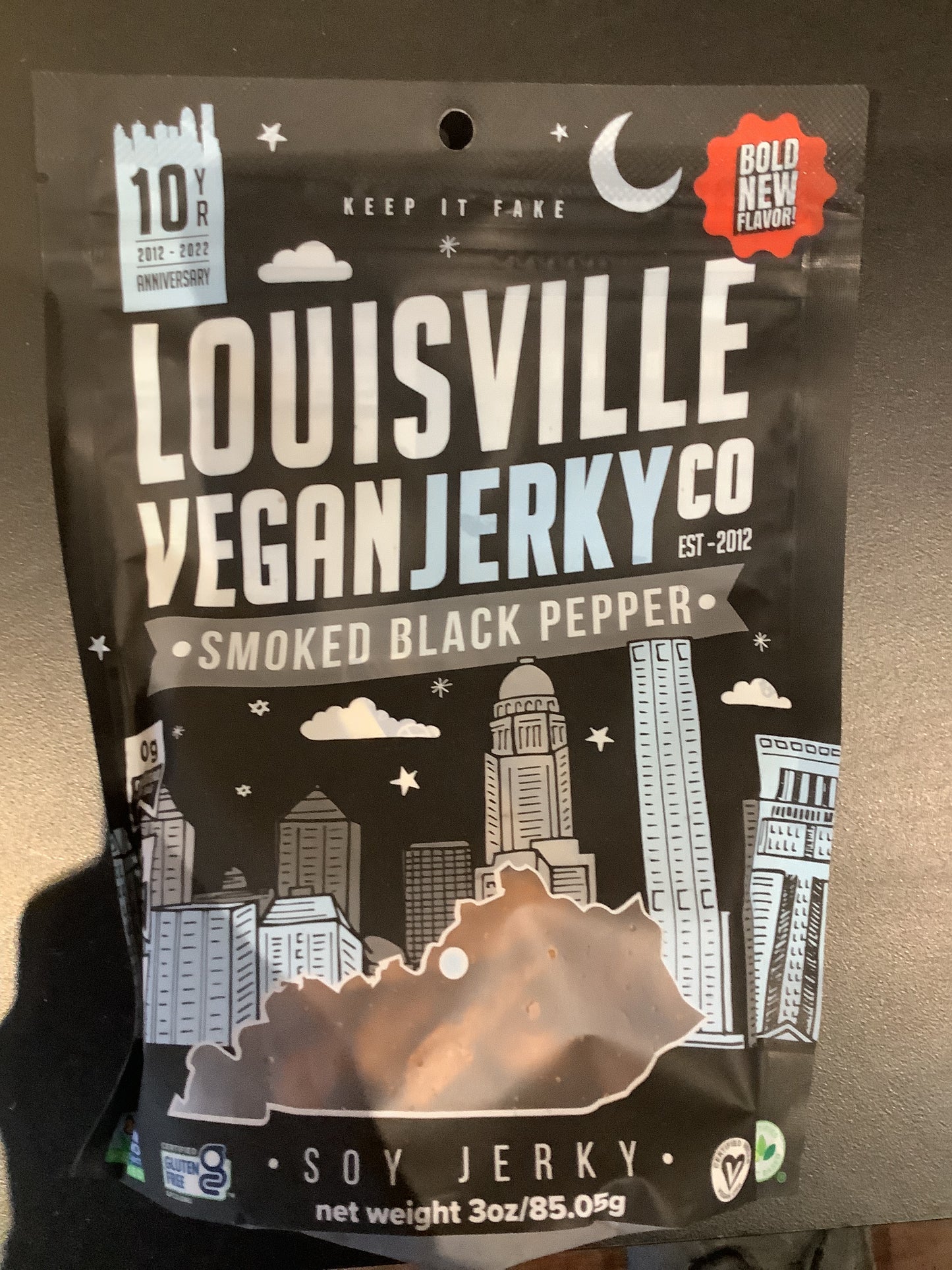 Smoked black pepper- Louisville vegan jerky