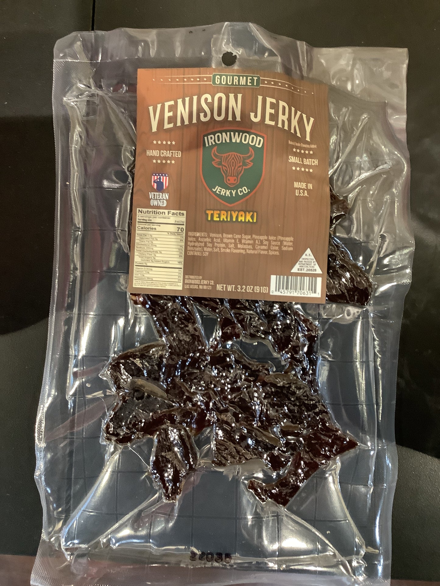 Venison jerky teriyaki- ironwood