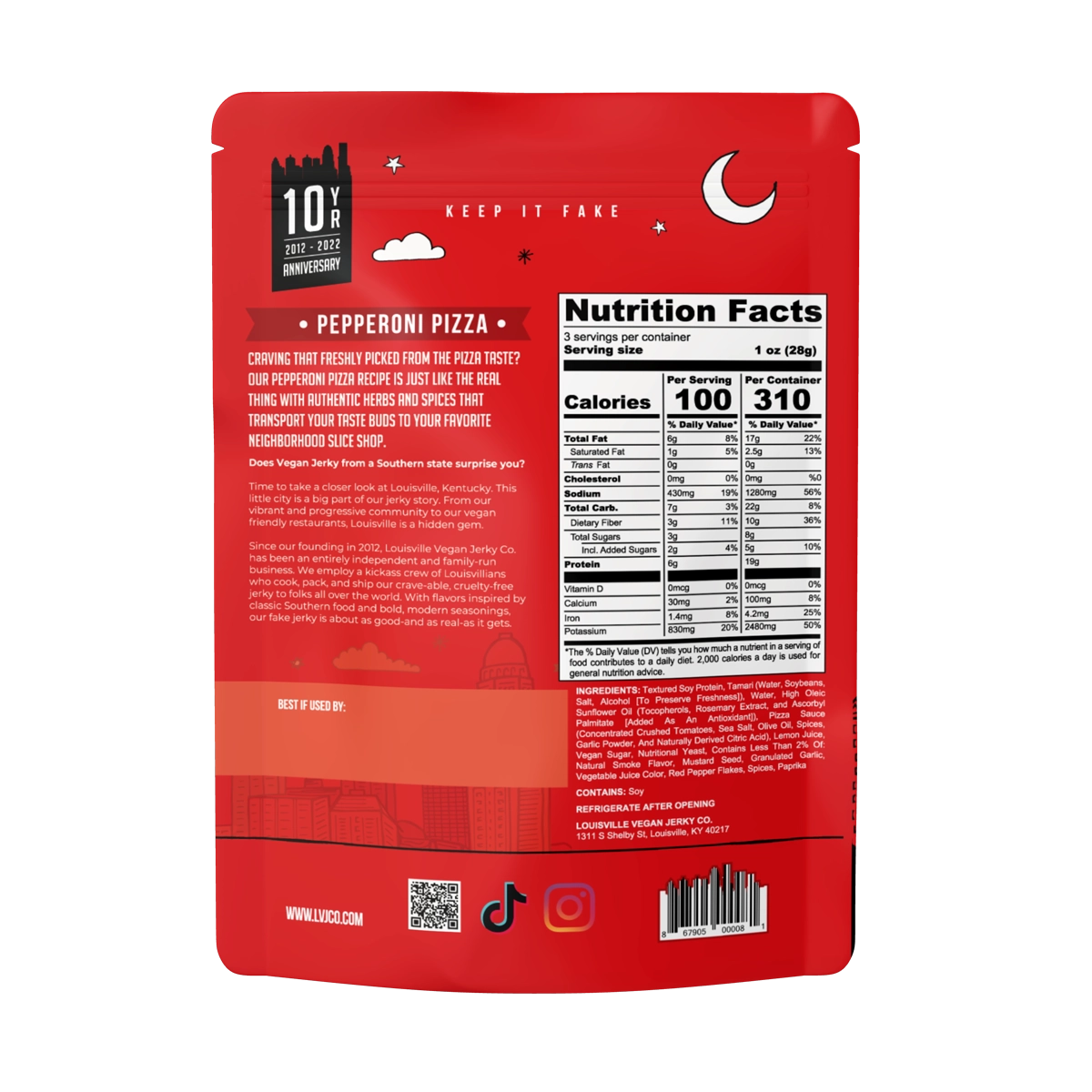 Vegan & Plant Based Pepperoni Pizza Jerky