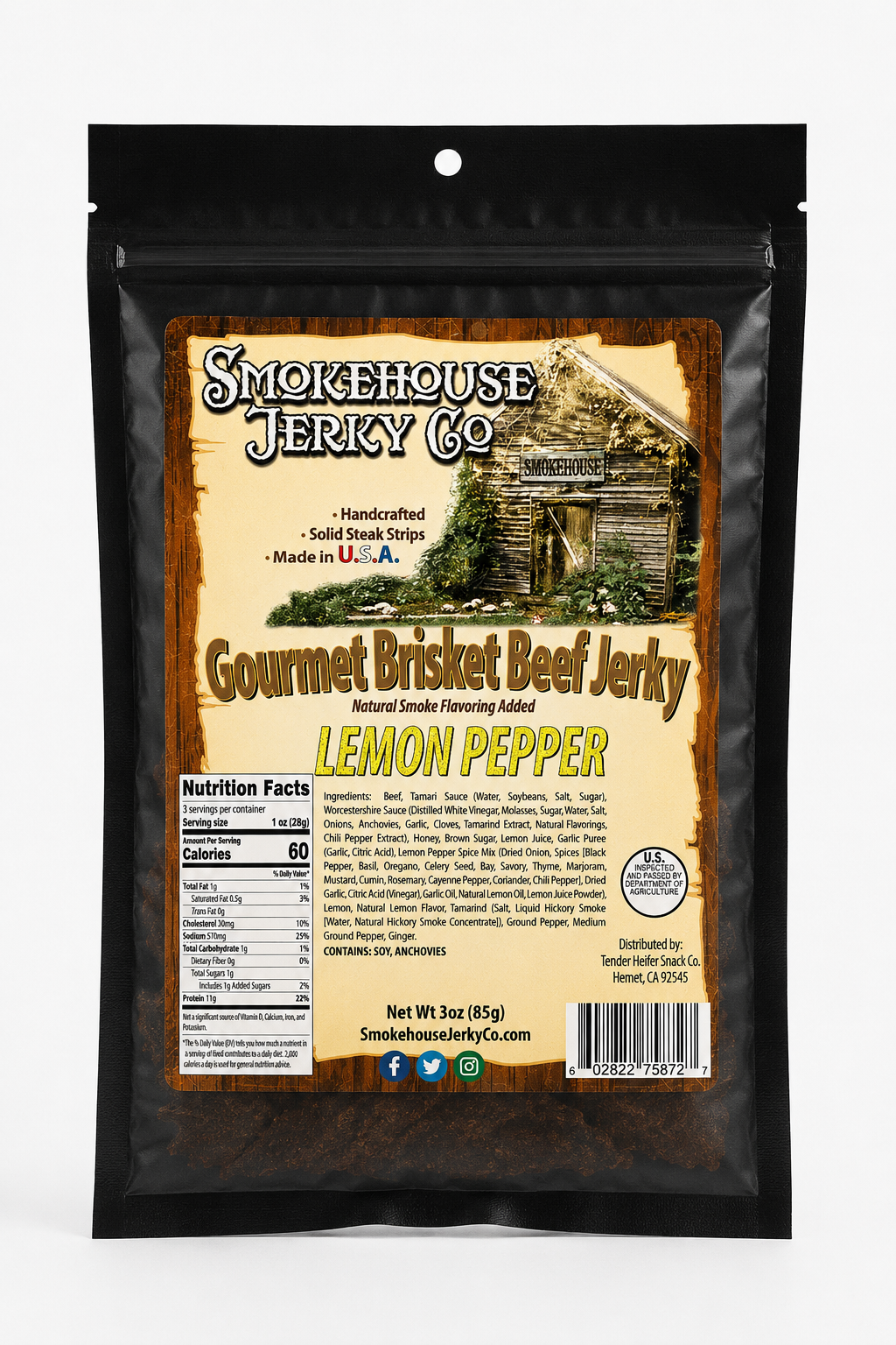 Lemon Pepper Jerky - Smokehouse