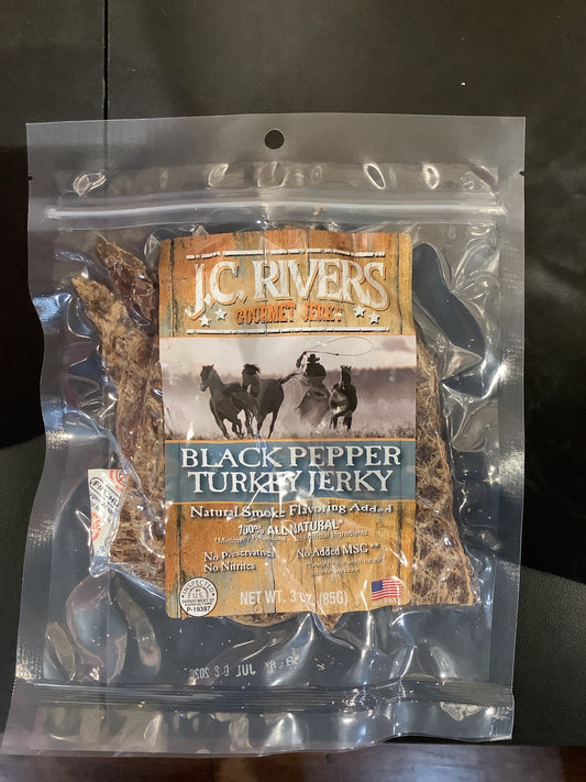 Black pepper turkey jerky- jc rivers gourmet jerky