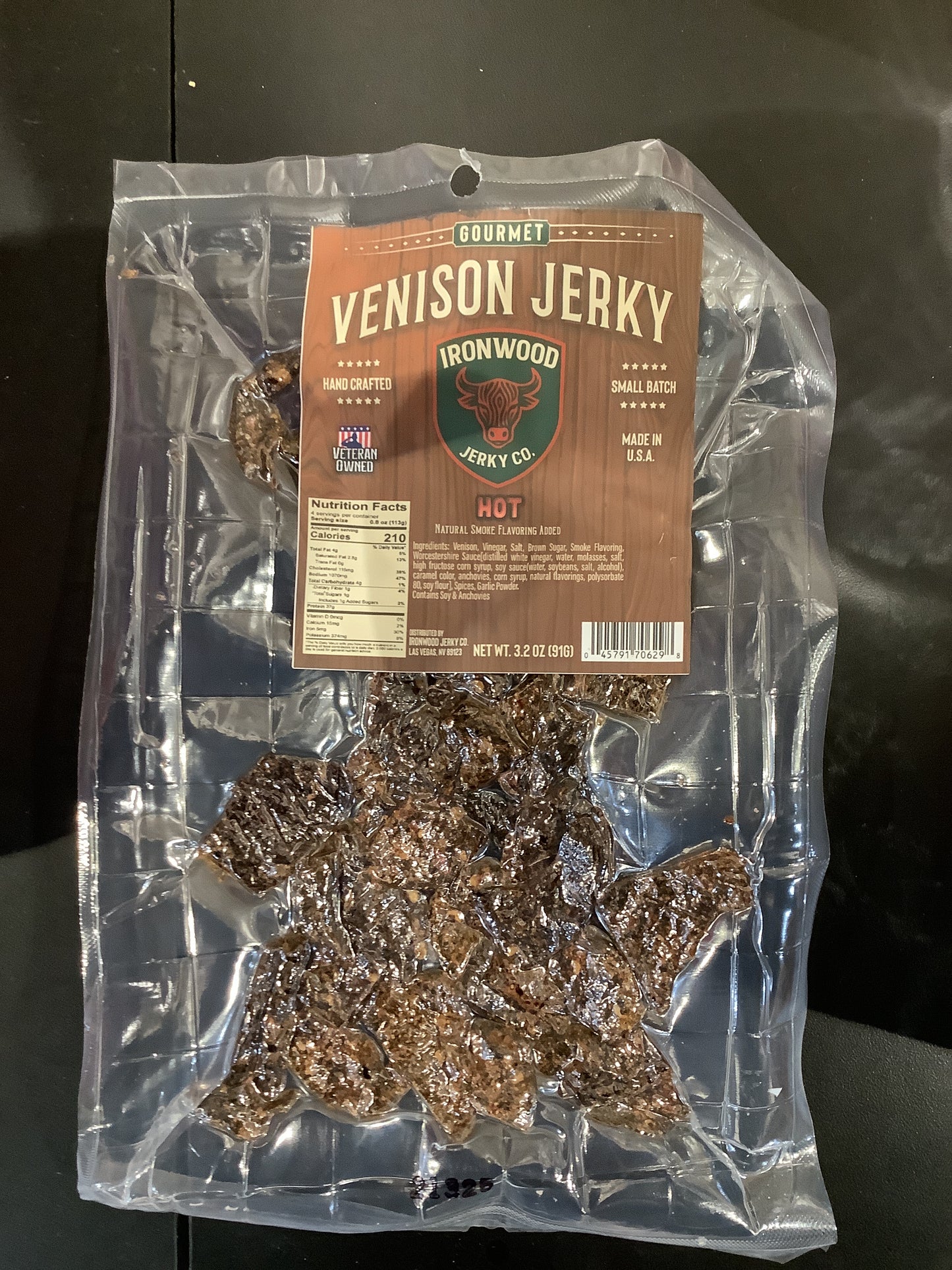Venison jerky hot- ironwood