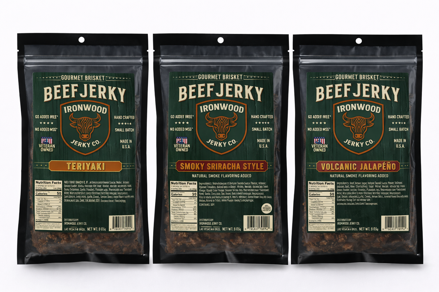 Sweet Meets Heat 3-Pack (Ironwood Jerky Bundle)