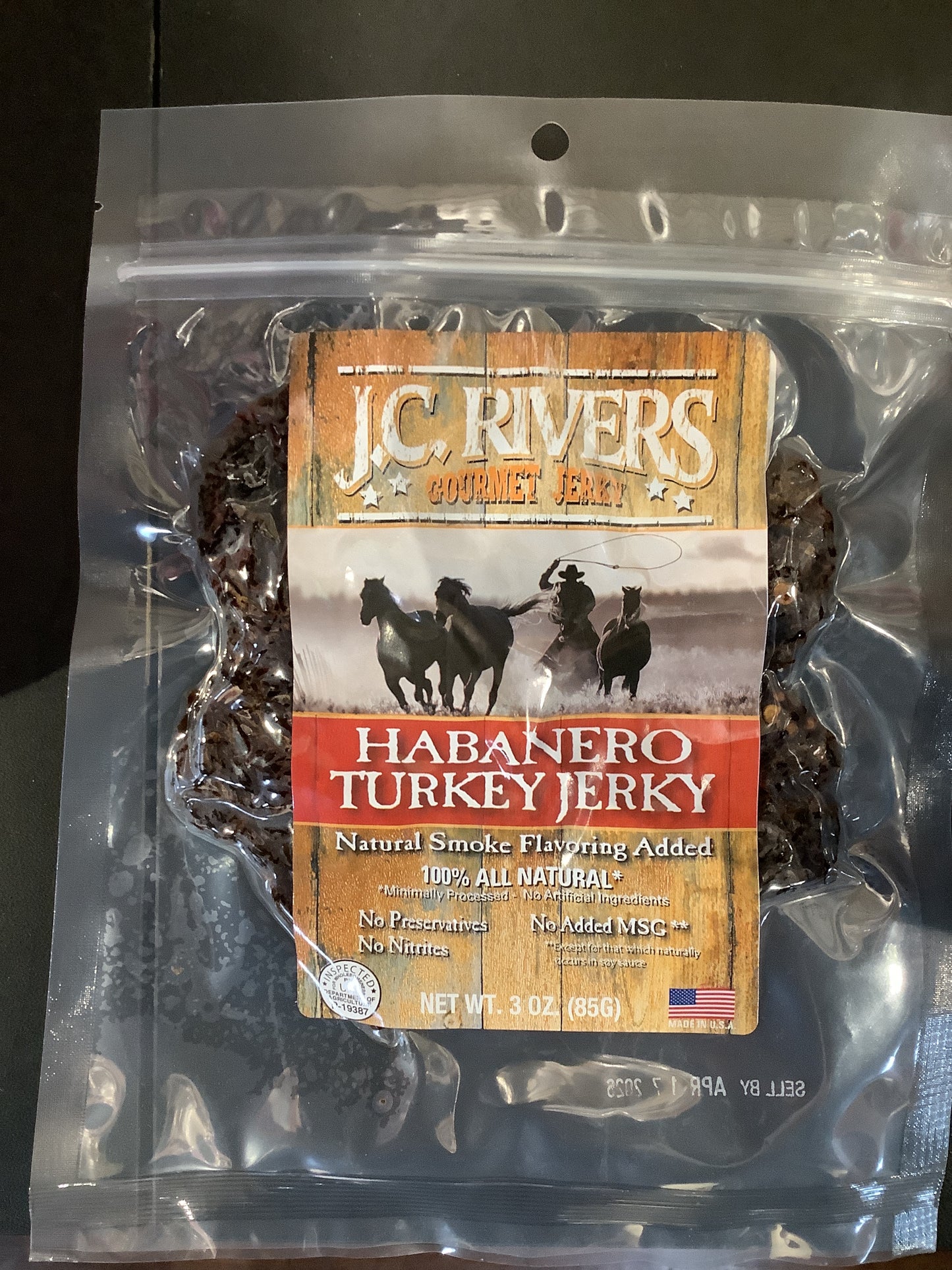 Habanero turkey jerky- jc rivers gourmet jerky
