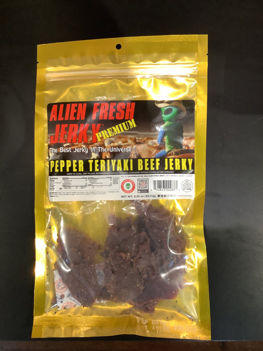 Pepper teriyaki- alien fresh jerky