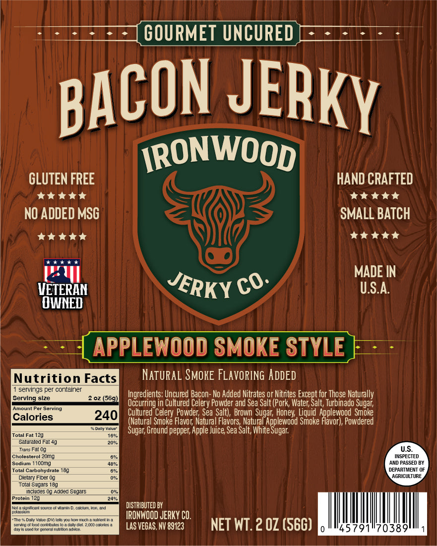 Applewood Smoked Bacon Jerky-GLUTEN FREE