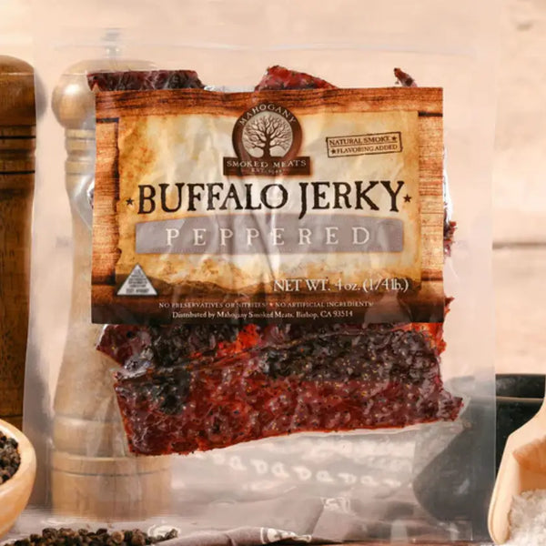 Black Pepper Buffalo Jerky - Mahogany