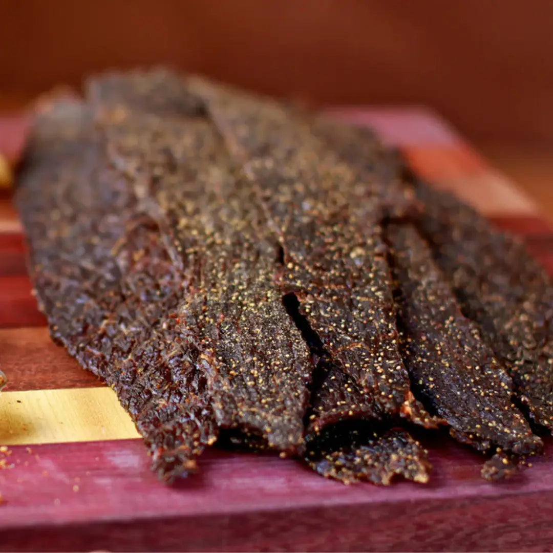Black Pepper Buffalo Jerky - Mahogany