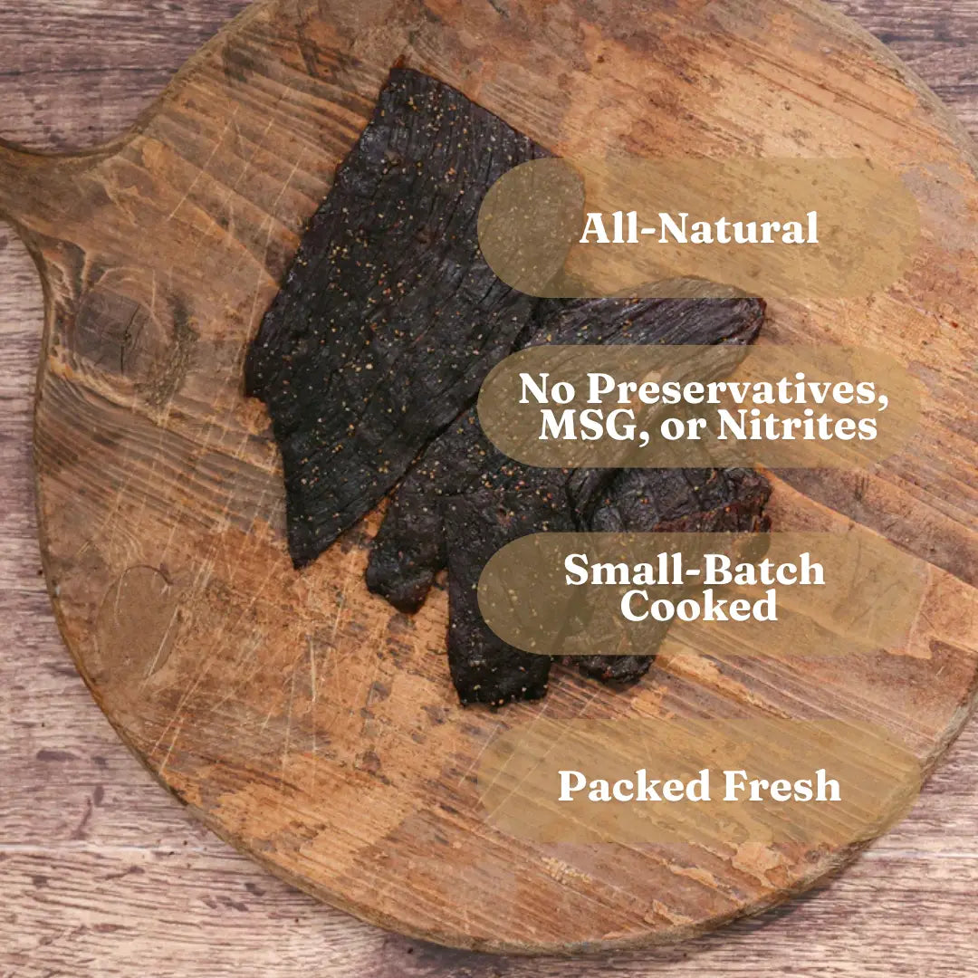 Black Pepper Buffalo Jerky - Mahogany