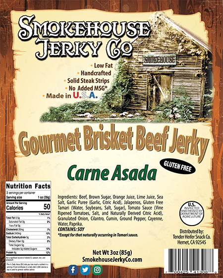 Carne Asada Brisket Beef Jerky - GLUTEN FREE
