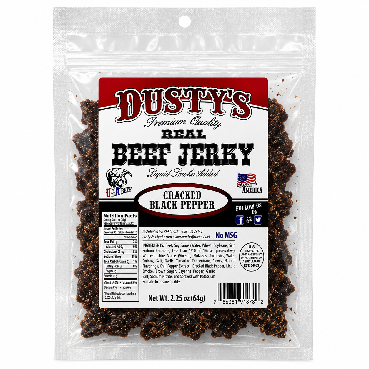 Cracked Black Pepper Jerky - Dustys