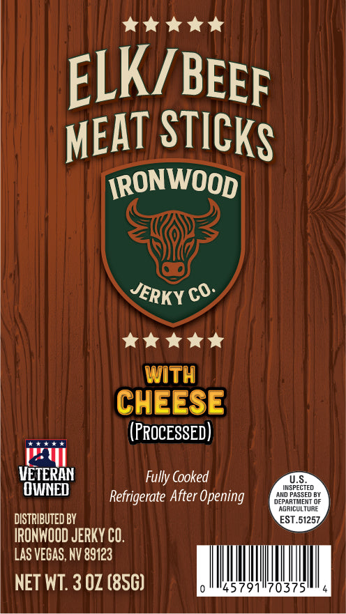 Elk Beef Snack Stick w/ Cheese 3.5 oz