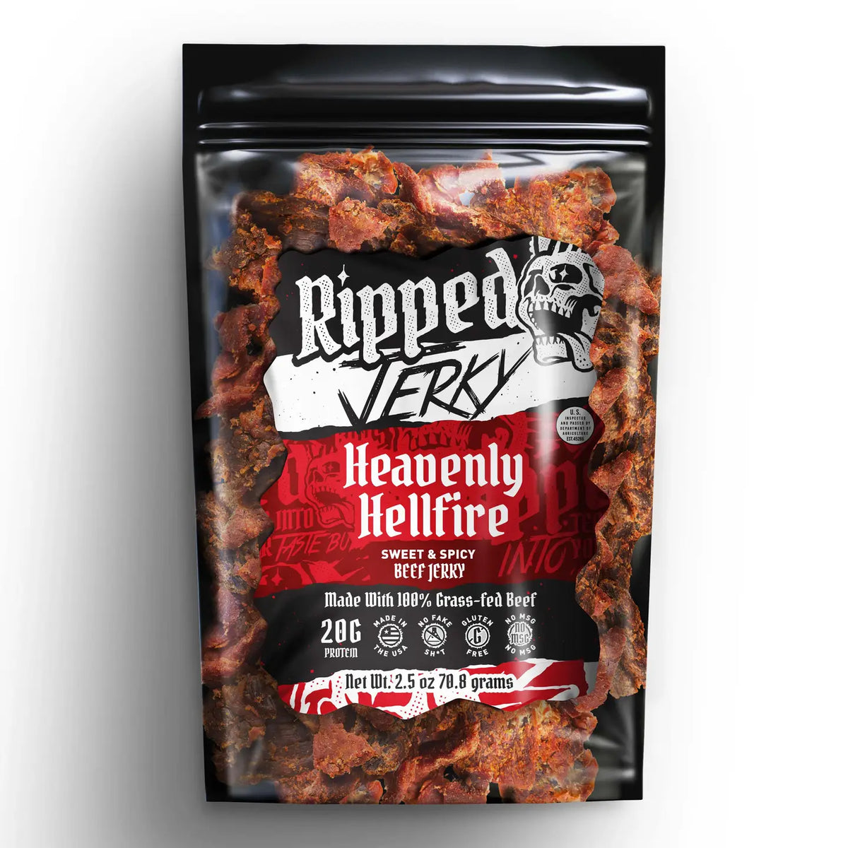 Heavenly Hellfire Sweet/Spicy Beef Jerky - Ripped