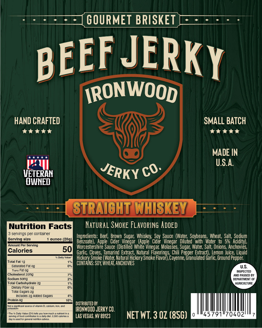 Straight Whiskey Brisket Beef Jerky