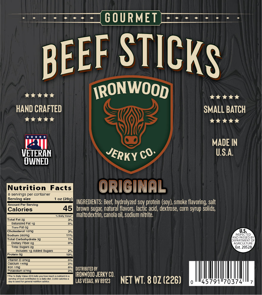 1/2 Pound of Original Flavored Beef Sticks