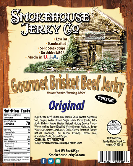 Original Flavor Brisket Beef Jerky (GLUTEN FREE)