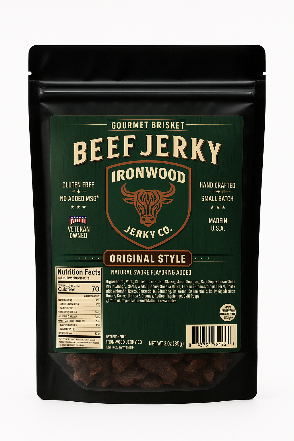 Original Flavor Brisket Beef Jerky (GLUTEN FREE)