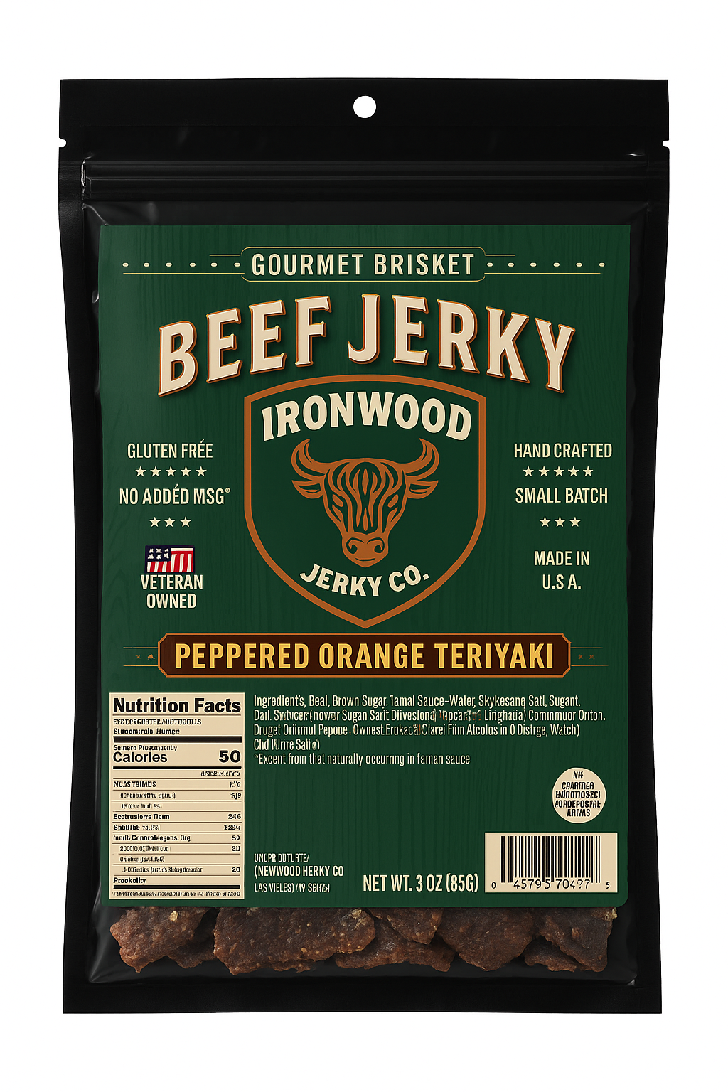 Peppered Orange Teriyaki Beef Jerky