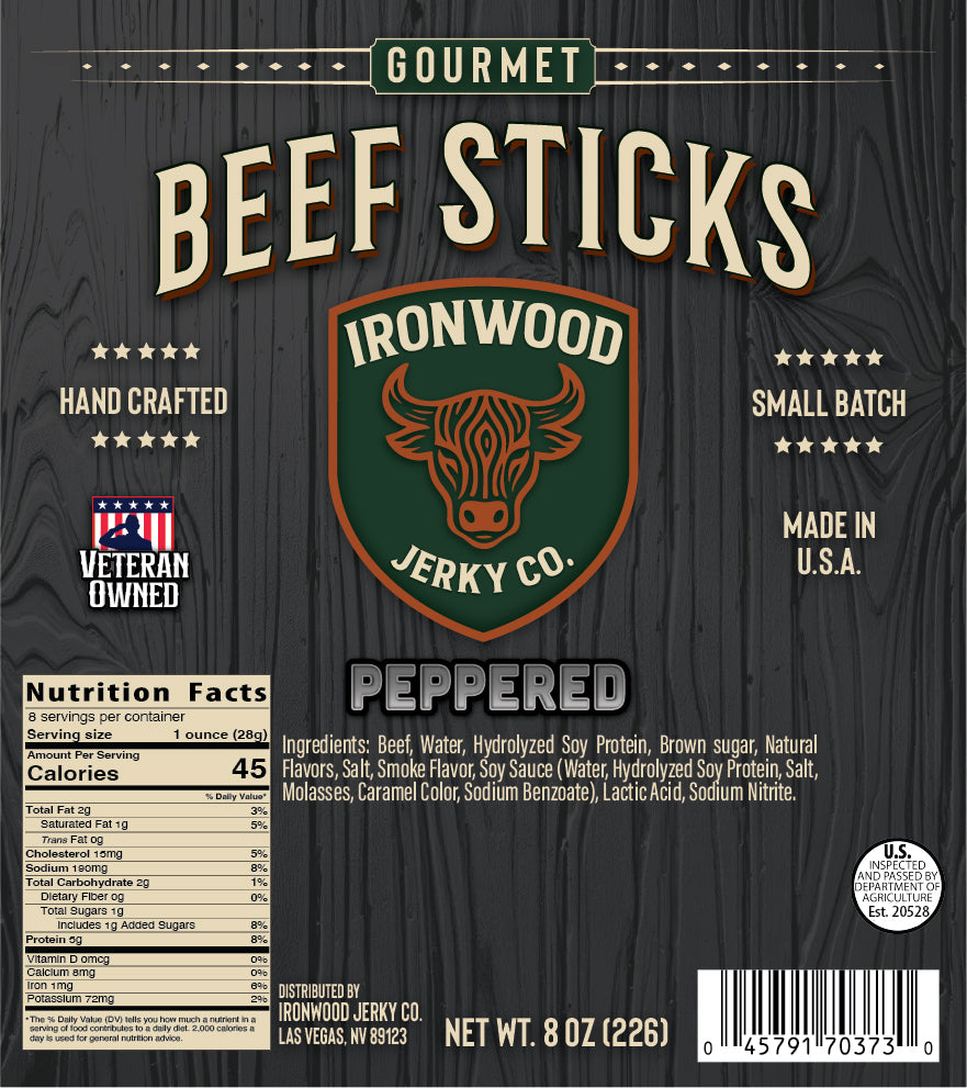 1/2 Pound of Peppered Beef Sticks