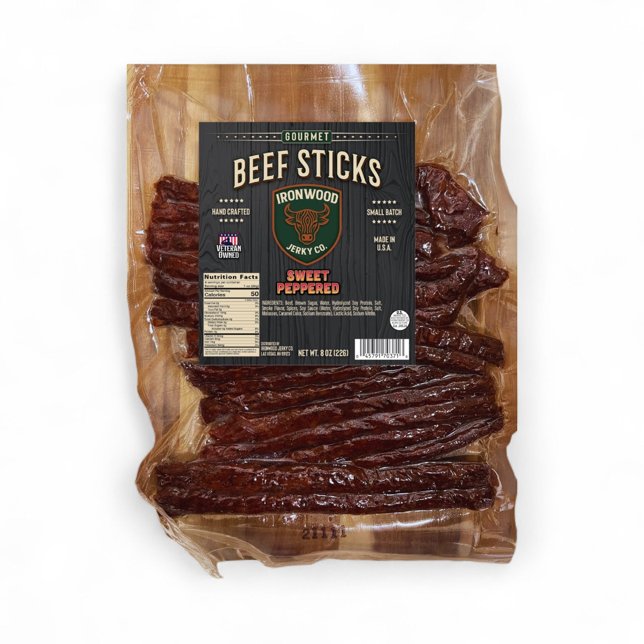 1/2 Pound of Sweet Peppered Beef Sticks