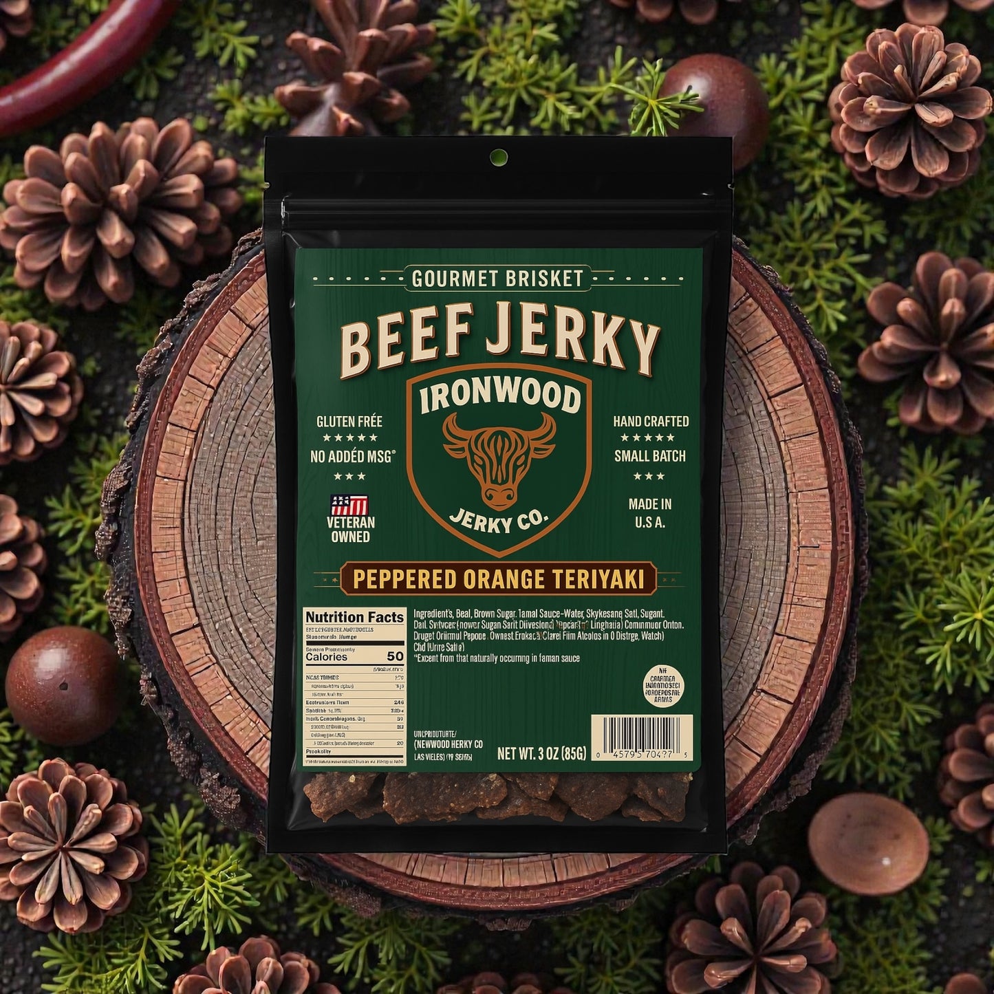 Peppered Orange Teriyaki Beef Jerky