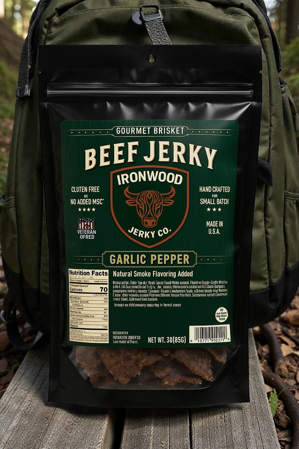 Garlic Pepper Brisket Beef Jerky - (GLUTEN FREE)