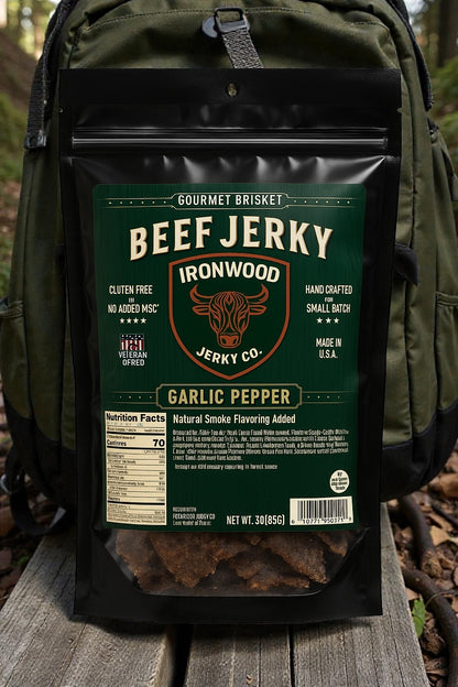 Garlic Pepper Brisket Beef Jerky - (GLUTEN FREE)