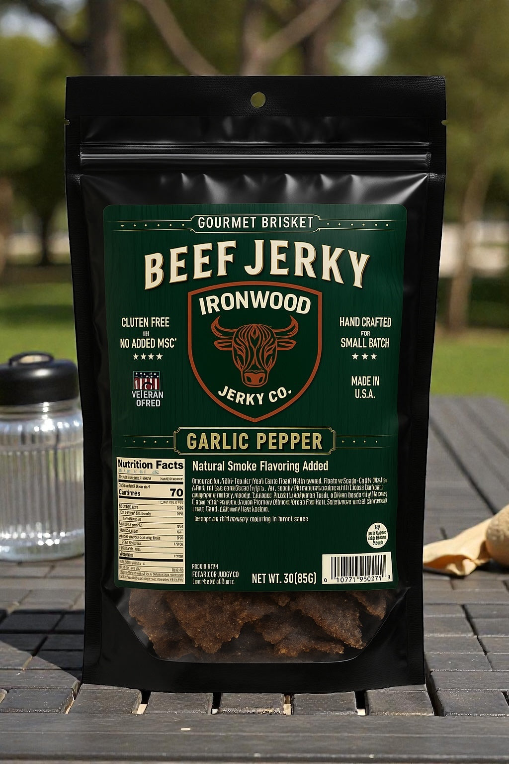 Garlic Pepper Brisket Beef Jerky - (GLUTEN FREE)