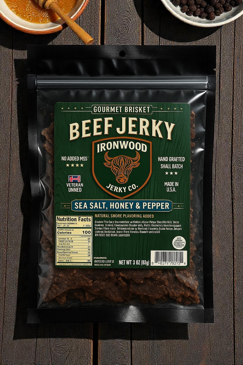 Sea Salt, Honey and Pepper Brisket Beef Jerky
