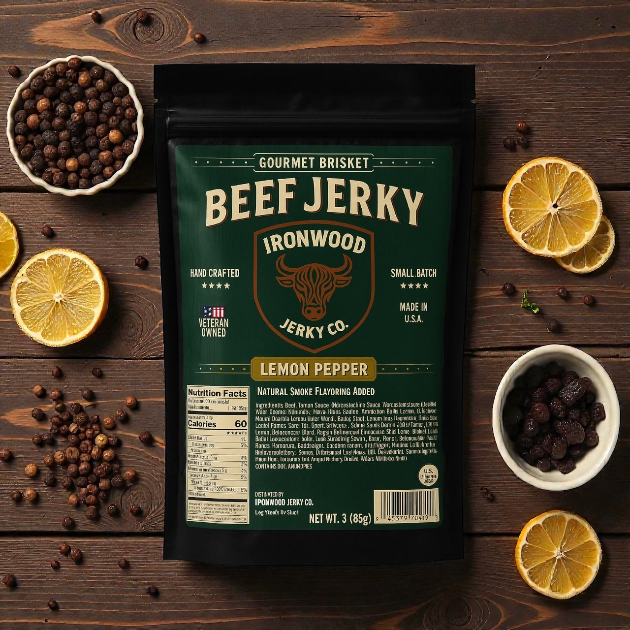 Lemon Pepper Brisket Beef Jerky