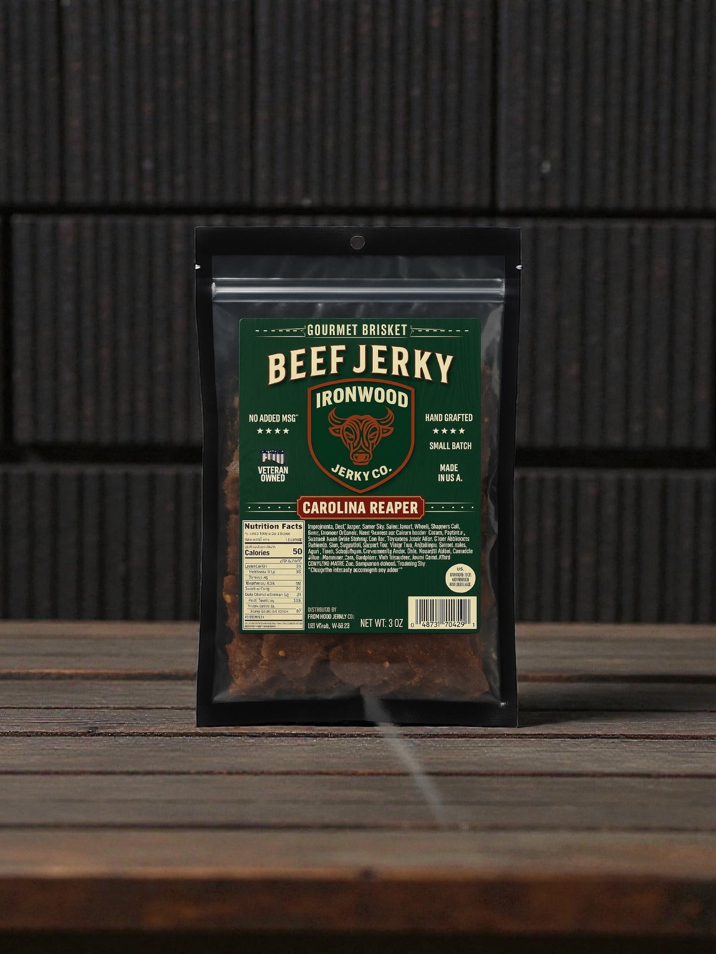 Carolina Reaper (Extremely Hot) Brisket Beef Jerky