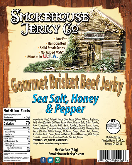 Sea Salt, Honey and Pepper Brisket Beef Jerky