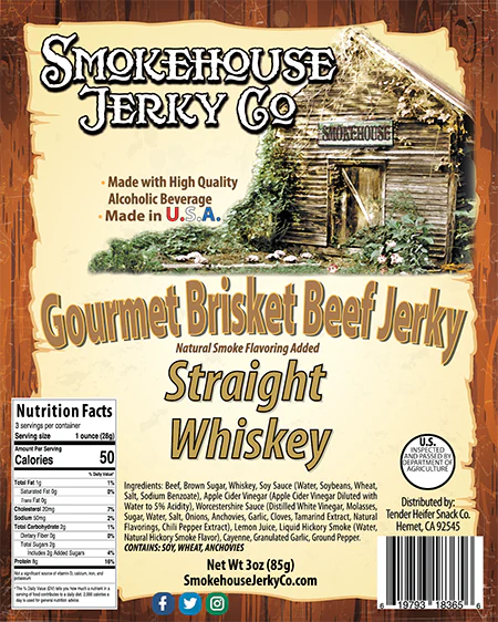Straight Whiskey Brisket Beef Jerky