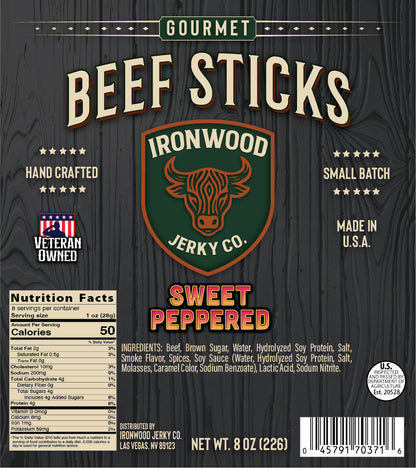 1/2 Pound of Sweet Peppered Beef Sticks