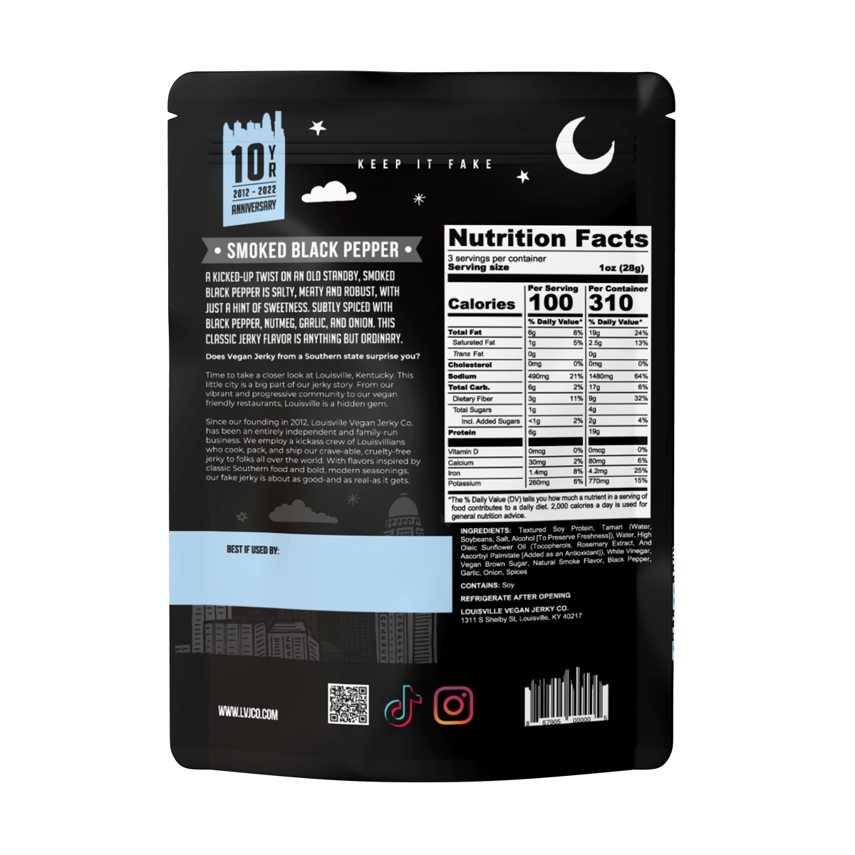 Vegan & Plant Based Smoked Black Pepper Jerky