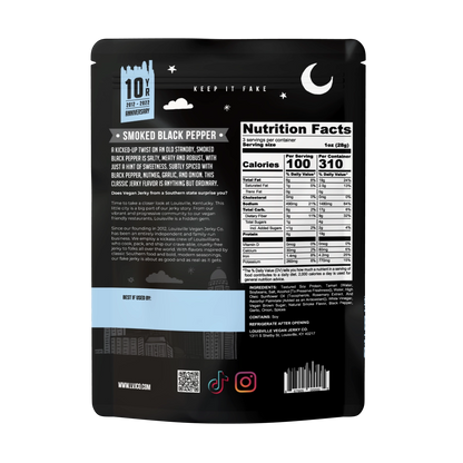 Vegan & Plant Based Smoked Black Pepper Jerky