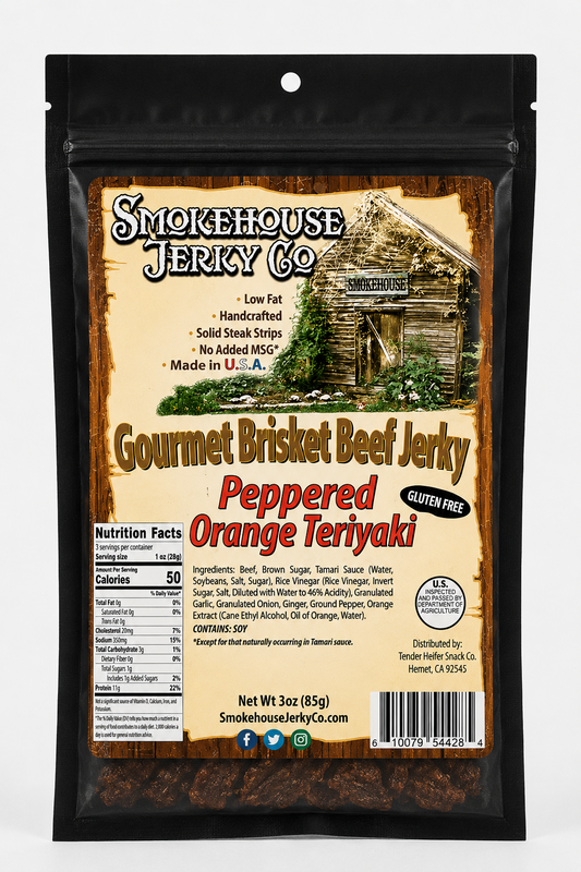 Peppered Orange Teriyaki Jerky - Smokehouse